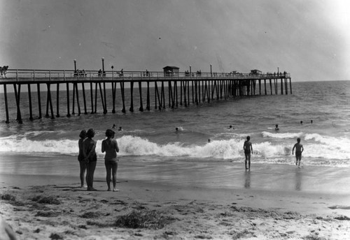 At the beach by Newport Beach pier