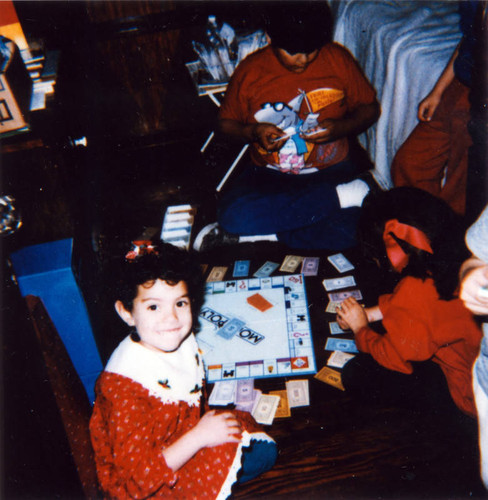 Kids playing board game