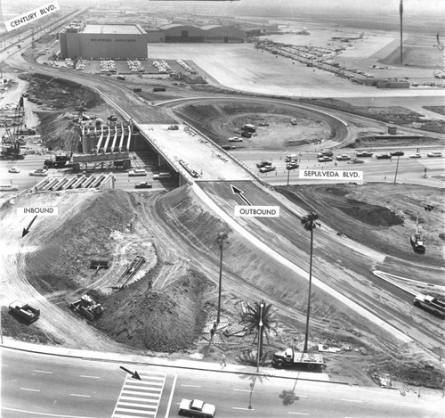 Multi-lane interchange at L.A. International airport