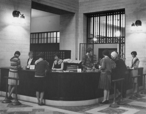 Central Library patrons in rotunda