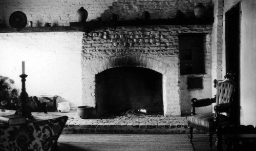Avila Adobe fireplace, view 7