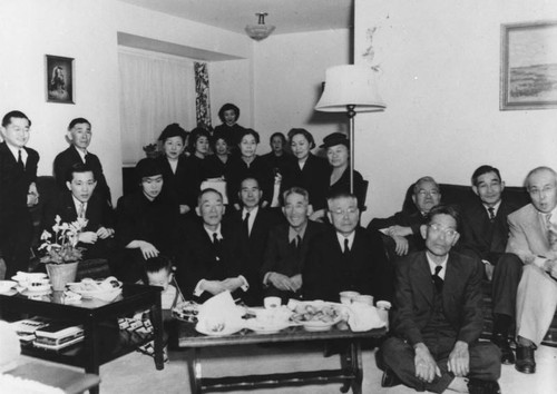 Japanese Americans in living room
