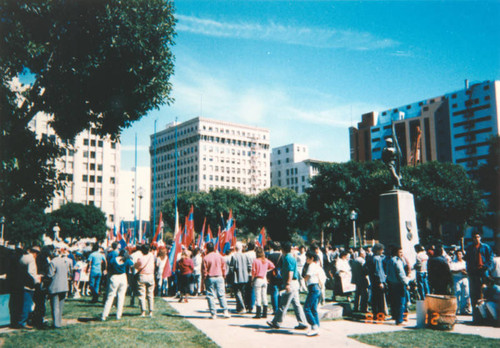 Armenian Americans protest at Pershing Square