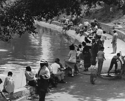 Fishing in Echo Park lake