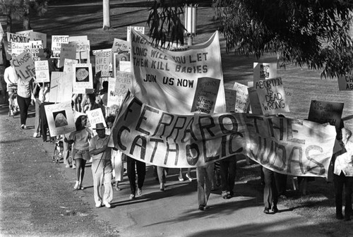 Pro-life supporters march at UCI