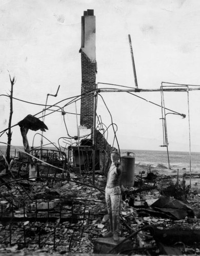 Lionel Atwill's beach house after fire