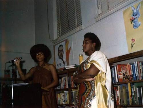 Librarians and poets Myrtle Moss Humphrey Rosalind Goddard at the Vermont Square Branch Library