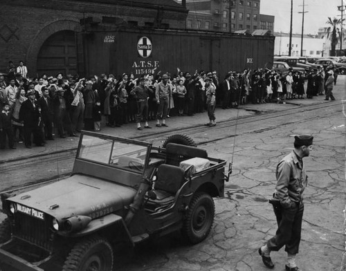 Japanese leaving for internment camp