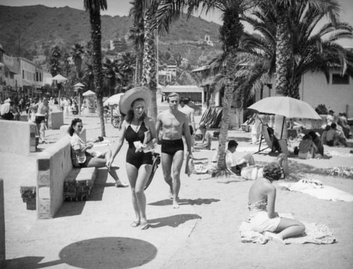 Couple on the beach in Avalon