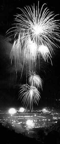 Fireworks over Dodger Stadium