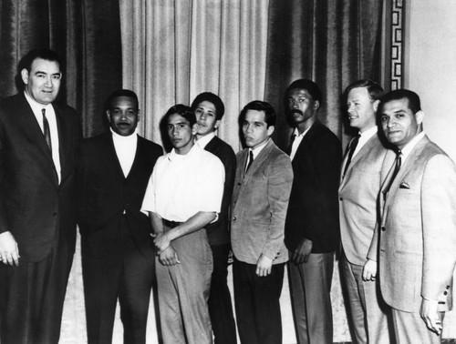 City Councilmen with champion boxers