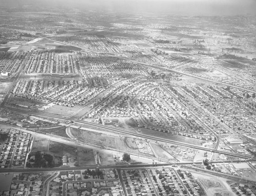 Downey Manor housing development, looking north