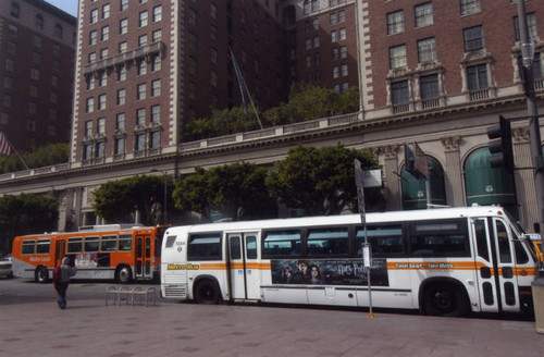 MTA buses in Downtown L.A