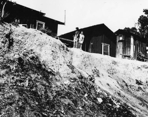 Girls standing on a ridge, Fickett Hollow