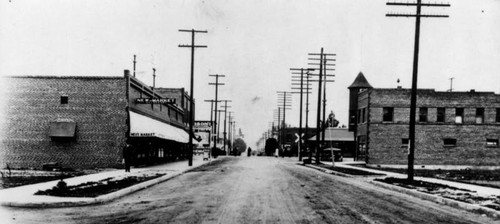 Looking east on Main Street, Watts