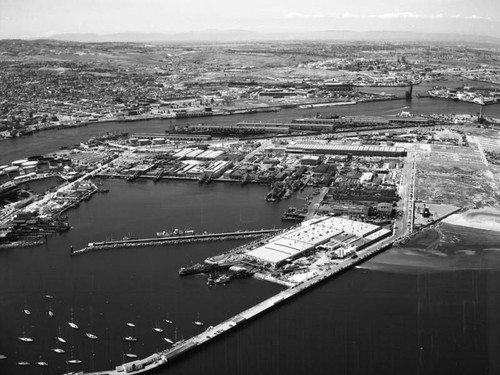 Los Angeles Harbor and Terminal Island, looking northwest