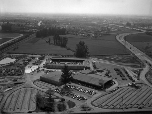 Rose Hills Road and 605 Freeway, City of Industry, looking southwest