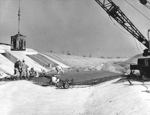 Construction of flood control channel, Montrose