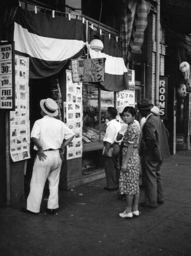 Readers outside Little Tokyo bookstore