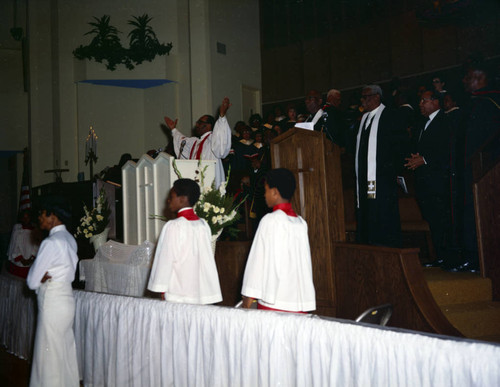 Reverend H. Hartford Brookins gives sermon at First A.M.E Church