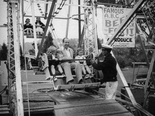 Riding the Ferris wheel at the Los Angeles County Fair