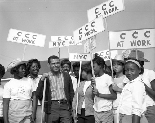 Councilman Billy Mills works with Civilian Conservation Corps