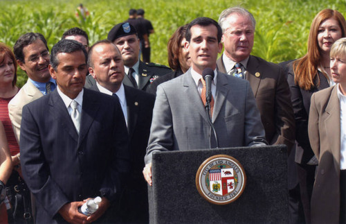 Councilman Eric Garcetti at "Not a Cornfield"