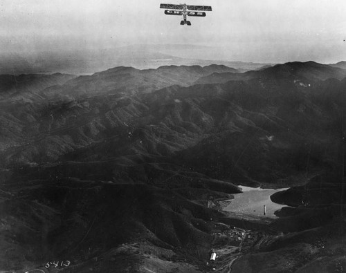 Aerial view of the Encino Reservoir