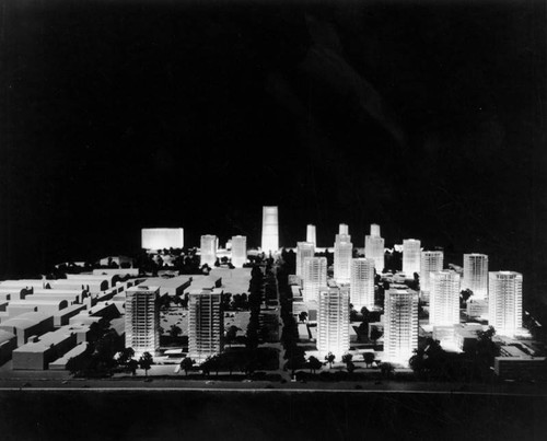 Model of Century City, seen from Pico Blvd