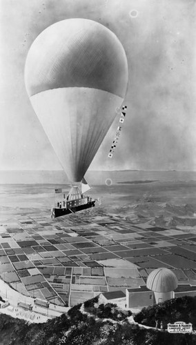 Lowe's balloon above Echo Mountain, a painting