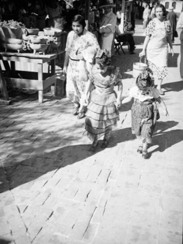 Walking down Olvera Street