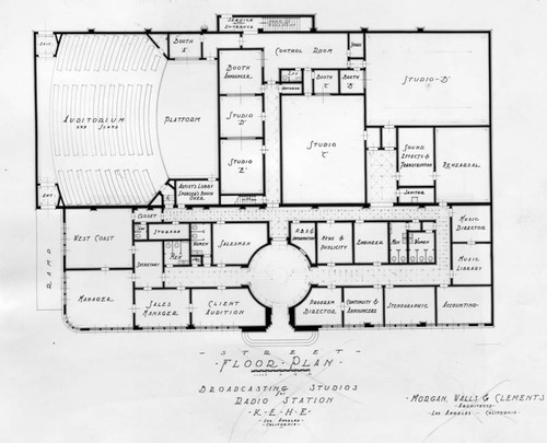 Floor plans for radio station K.E.H.E