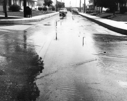 Flooding near housing project