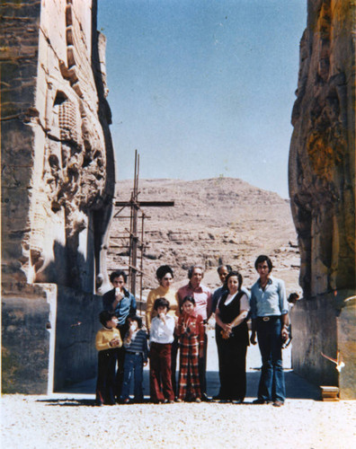 Iranian families at monument