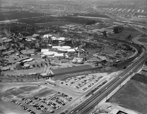 Disneyland Park, Harbor Blvd., Santa Ana Fwy, looking northwest