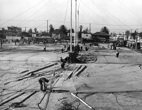 Circus tent on the ground