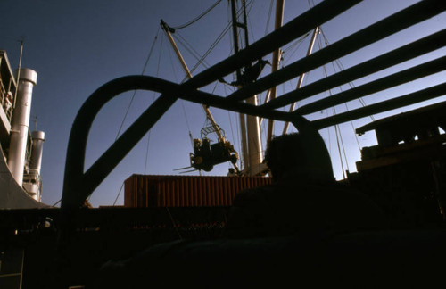 Crane, loading of ships, Port of Los Angeles, San Pedro