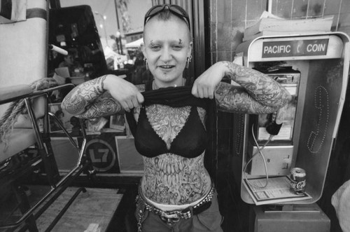 Woman with tattoos, Sunset Boulevard, Silver Lake