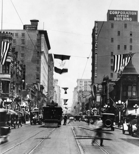 Looking north on Spring St