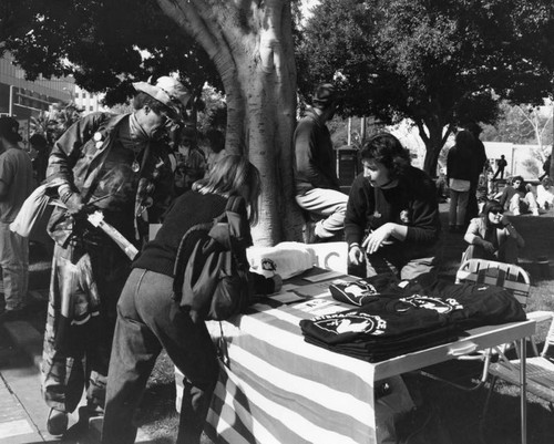 Peace rally sales table