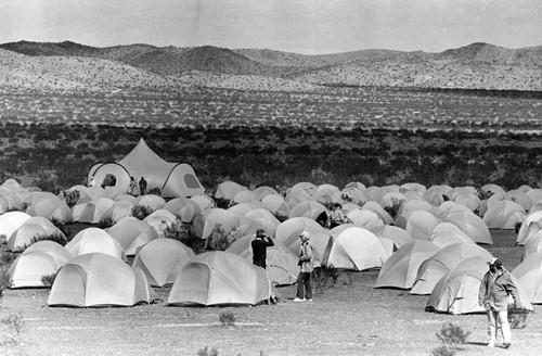 Peace marchers camp out at the Mojave Desert