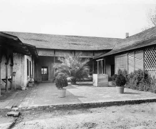 Pio Pico adobe courtyard