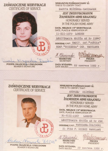 Certificates of service for Polish Home Army — Calisphere