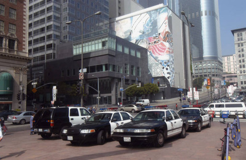 Police cars, 5th and Olive