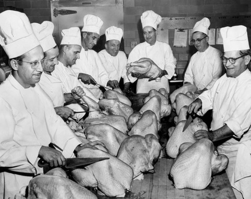 Chefs in the Statler Hotel kitchen