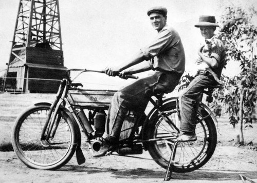 Fred Erdman aboard Racycle Motorcycle