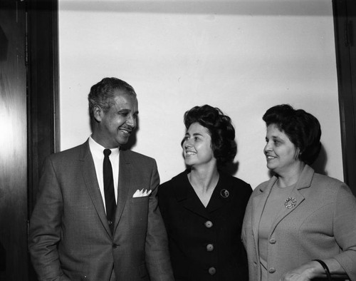 Sally and Leon Aubry, Sr. with Rosalind Wyman