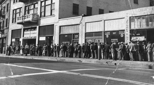 Lining up for Christmas dinner