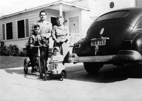 Family outside home