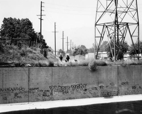 Graffiti on the Los Angeles River wall